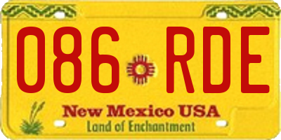 NM license plate 086RDE