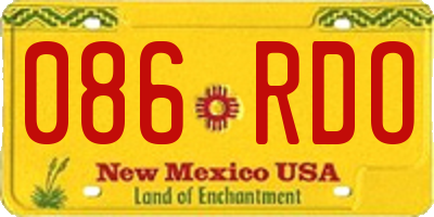 NM license plate 086RDO