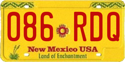 NM license plate 086RDQ