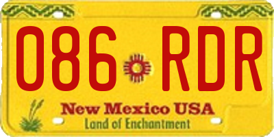 NM license plate 086RDR