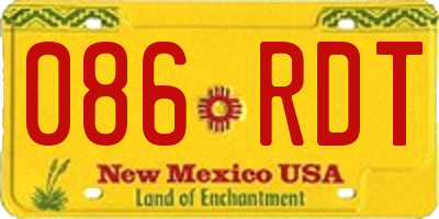NM license plate 086RDT