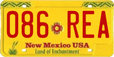 NM license plate 086REA