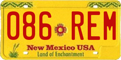 NM license plate 086REM