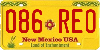 NM license plate 086REO
