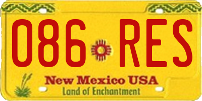 NM license plate 086RES