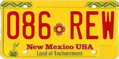 NM license plate 086REW