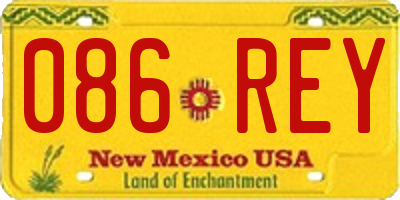 NM license plate 086REY