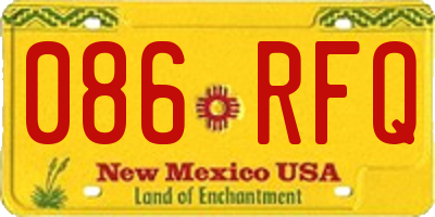NM license plate 086RFQ