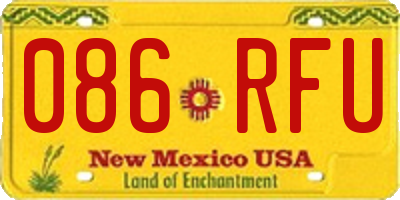 NM license plate 086RFU