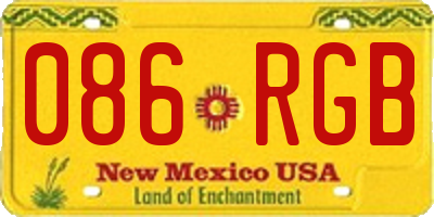 NM license plate 086RGB