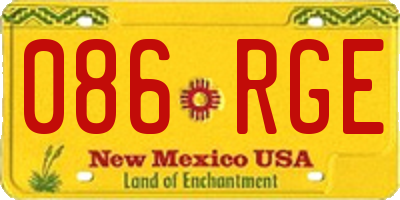NM license plate 086RGE
