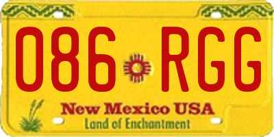 NM license plate 086RGG