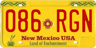 NM license plate 086RGN