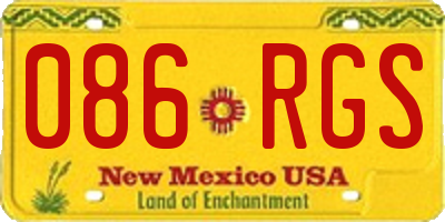NM license plate 086RGS