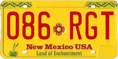 NM license plate 086RGT
