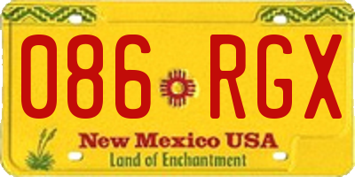 NM license plate 086RGX