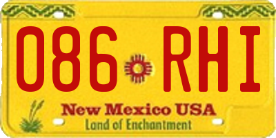 NM license plate 086RHI