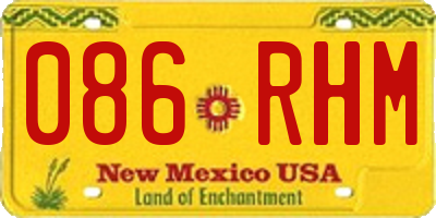 NM license plate 086RHM