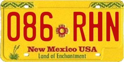 NM license plate 086RHN
