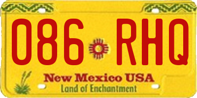 NM license plate 086RHQ