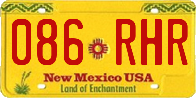 NM license plate 086RHR