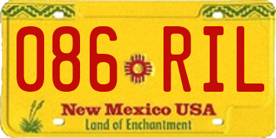 NM license plate 086RIL