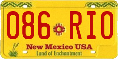 NM license plate 086RIO