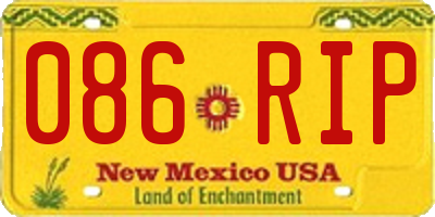 NM license plate 086RIP