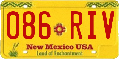 NM license plate 086RIV