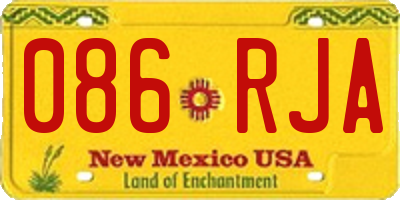 NM license plate 086RJA