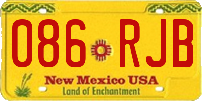 NM license plate 086RJB
