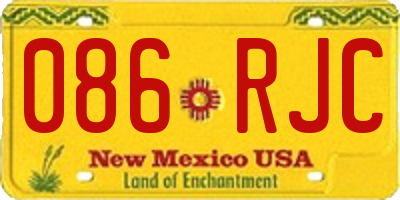 NM license plate 086RJC