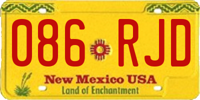 NM license plate 086RJD