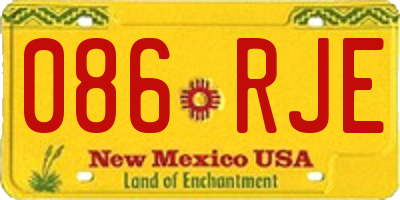 NM license plate 086RJE