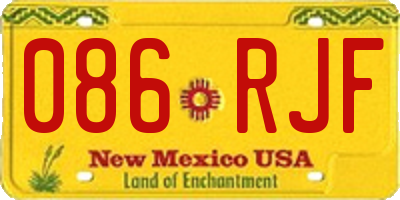 NM license plate 086RJF