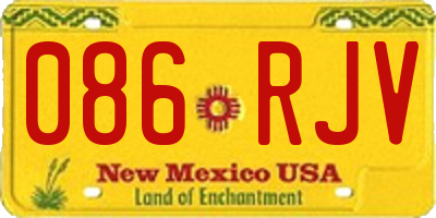 NM license plate 086RJV