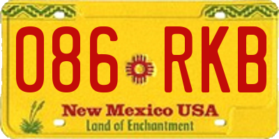 NM license plate 086RKB