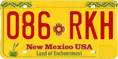 NM license plate 086RKH
