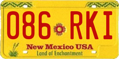 NM license plate 086RKI