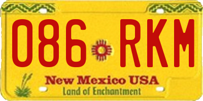 NM license plate 086RKM