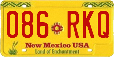NM license plate 086RKQ