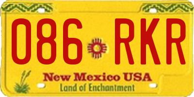 NM license plate 086RKR