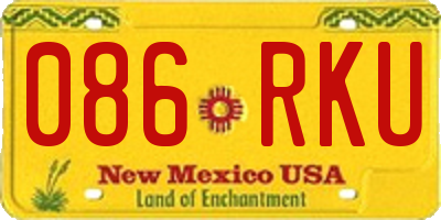 NM license plate 086RKU