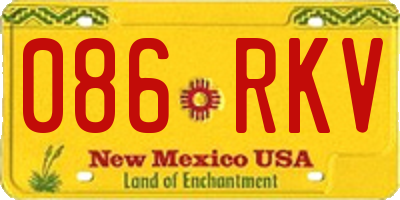 NM license plate 086RKV