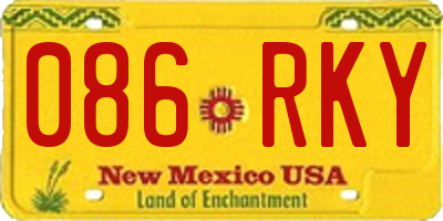NM license plate 086RKY