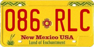 NM license plate 086RLC