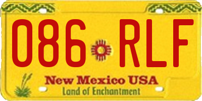 NM license plate 086RLF