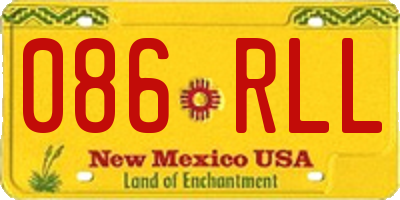NM license plate 086RLL
