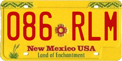 NM license plate 086RLM