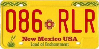 NM license plate 086RLR